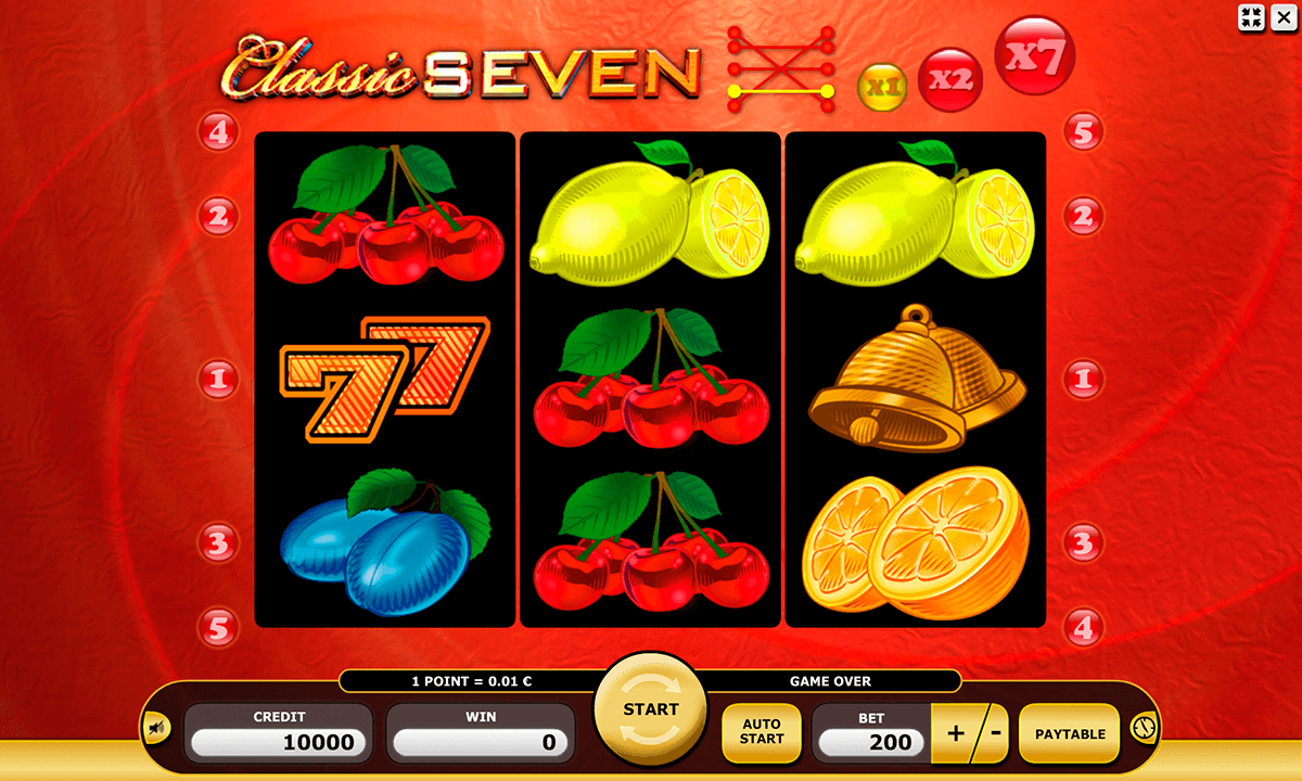 Seven slots machines