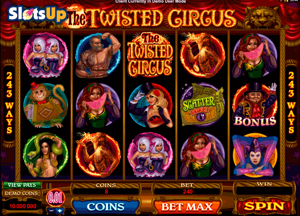 The twisted circus slot machine